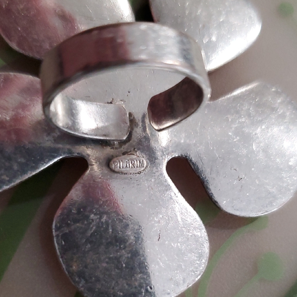 Vibrant Orange Floral Statement Ring - image 6